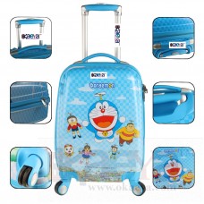 OkaeYa 46 Cms Light Blue Doremon Design Hard Sided Children's Luggage